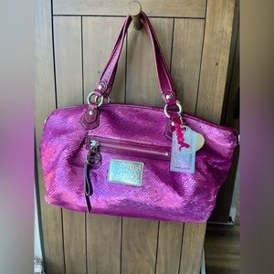 Coach Poppy Series Pink Sequence Purse
